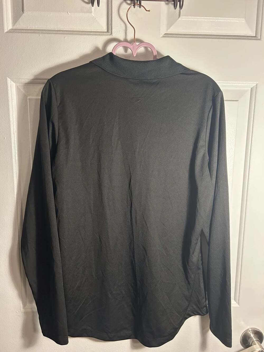 Primark Women's Performance Long Sleeve Polo Shirt Black - Picture 4 of 4